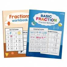 Fraction Math Workbook, Children's Math Activity Book, Math Learning Tool, Math Cognition Material, Classroom School Supplies, Children's Fraction Learning Material, Fraction Daily Practice Notebook, Arithmetic Book - Multicolor - View 6
