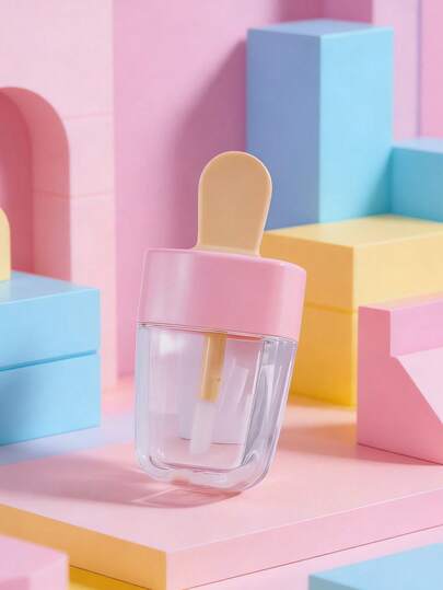 1/3 قطعة أنبوب لمعة الشفاه بشكل آيس كريم سعة 8 مل فارغ، حاويات بلسم الشفاه قابلة لإعادة التعبئة سعة 5 مل، أوعية مستحضرات تجميل قابلة لإعادة الاستخدام للهواة والمبتدئين