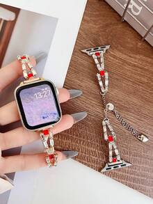 Tương thích với dây đeo 49mm, 45mm, 44mm, 42mm, dây đeo Watch Ultra, dây đeo Watch Series 10 9/8/7/SE/6/5/4/3/2/1 Ultra, dây đeo kim loại hai hàng hình chữ V sang trọng, dây đeo đồng hồ thời trang, dây đeo đồng hồ nữ. - Nhiều màu - Xem 6