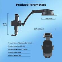 REMAX 通用车载手机支架，仪表盘安装式，多角度可调，适用于 4-7 英寸手机，兼容 iPhone 和安卓系统，车载配件，驾驶必备 - XK157 - 查看 10