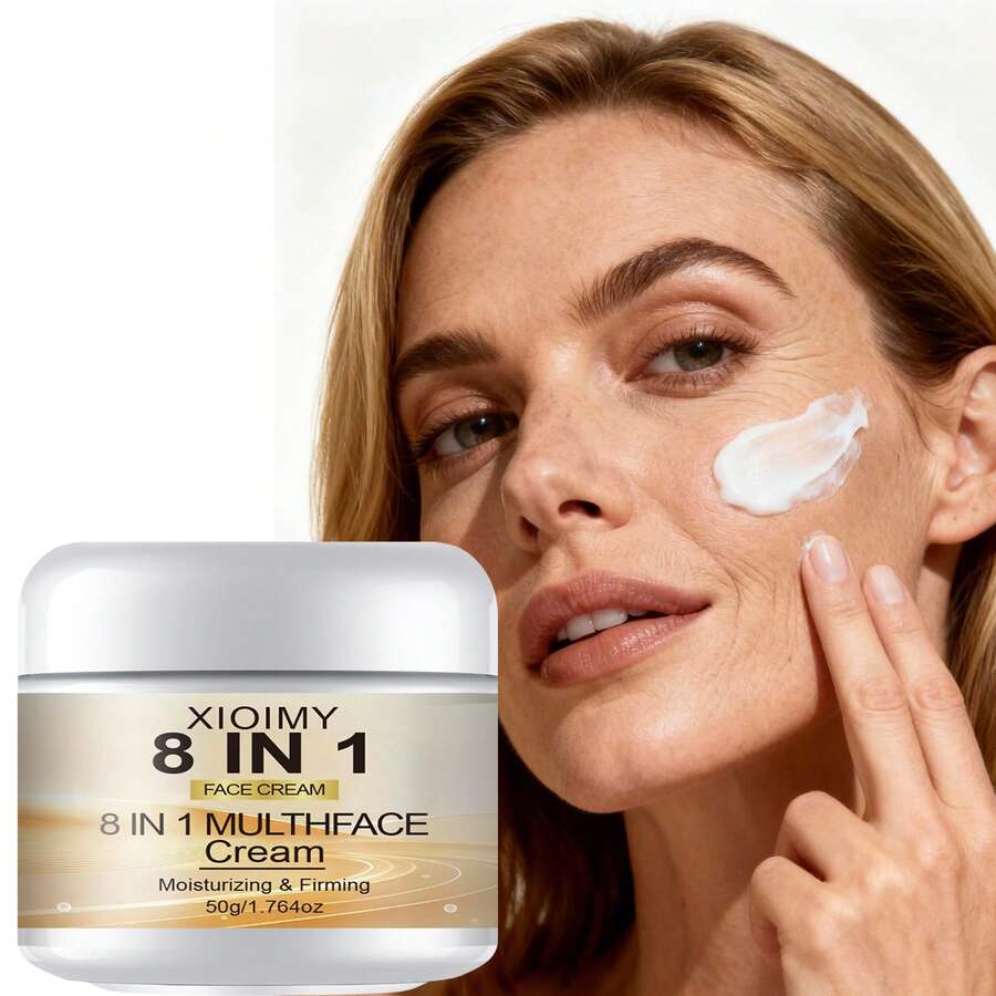 Xioimy 8效合1多效保湿霜，50克。深层滋养肌肤，补充水分，有效对抗干燥和暗沉。提供深层补水，改善整体肤质。适合所有肤质。 - 白色 - 查看 1