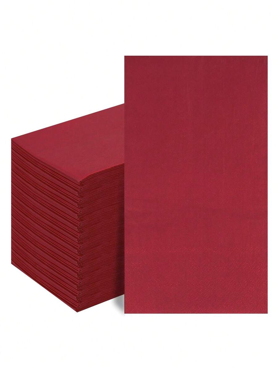20pcs/Set, 40pcs/Set, 60pcs/Set Burgundy Oblong Thickened Soft Party Napkins, 2-Ply Soft Paper Towels, Unfolded Size 40cm*33cm, Suitable For: Wedding, Tea Party, Birthday Party Decoration Napkins, Party Decorations, Party Supplies, Holiday Decorations, Holiday Supplies - How Many - View 1
