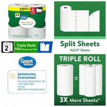 Ultra Strong Paper Towels 2 Triple Rolls Absorbent Quick Dry Cleaning Rags - 1 - View 2