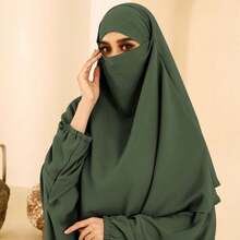 两件套头巾+长袍组合套装，长袍袖口带松紧带，胸围230厘米，衣长143厘米，宽松舒适，头巾长140厘米 - 彩色 - 查看 8