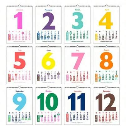 1 Lịch treo tường hoạt hình dễ thương năm 2026 dành cho trẻ em, phong cách Hàn Quốc, kích thước lớn, lịch năm sáng tạo, trang trí nhà cửa cho phòng trẻ em.