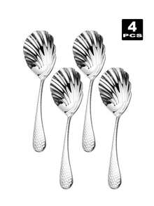 1/2/4件套不锈钢长柄餐勺，适用于餐厅、酒店、婚礼、礼品等场合 - 銀色 - 查看 7