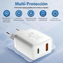 30W Fast USB C Charger,GaN Compact Type-C Charger,Compatible With Sumsung Galaxy S25, S24+, S24 Ultra, S23+, S23 Ultra, S22, Note20, A54, A53, Z Fold5, Fold4,For IPhone16 15 14, USB C Mains Adapter Charger - EU C Type Plug(220-240V) - View 5