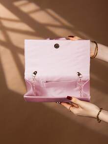 REMANLAND Elegant Satin Solid Color Party Clutch, Luxurious Women's Evening Bag, Suitable For Parties, Galas And Other Occasions - Pink - View 6
