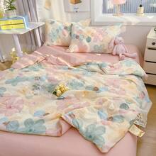 1 pièce Couette/couverture d'air conditionné à motif floral, style minimaliste moderne et mignon. Rembourrage en fibre de polyester, tissu doux et respirant, non collant. Idéal pour la chambre d'été, la maison, le dortoir, l'hôtel, la sieste. Lavage machine. - Période de floraison - Voir 3