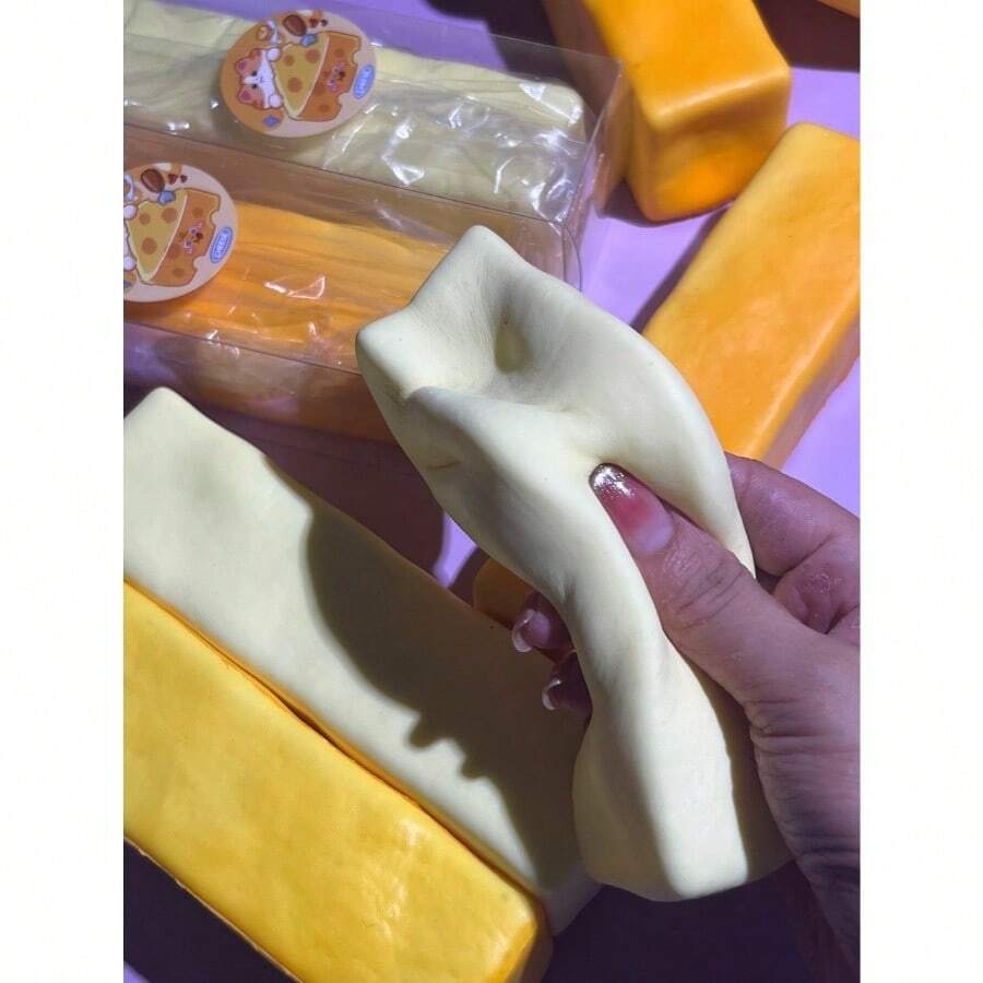 Cheese Stick Squeeze Toy - Soft & Slow Rebound - Butter Squeeze - Stress Relief Toy - Birthday Gift - Perfect Gift - Gift - Collection Display - Multicolor - View 1
