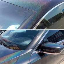 1 Roll Rainbow Holographic White Car Wrap Vinyl Film, Self-Adhesive, Waterproof, UV-Resistant, Suitable For Vehicle Exterior And Interior Decoration, High Temperature Resistant, Applicable To Various Car Models, Exquisite Appearance - One Size Fits All - View 10