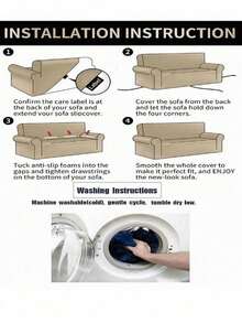 1pc Stretch Full Cover Sofa Slipcover, Leaf Pattern, Modern Polyester Fabric, Machine Washable, Protects Sofa, Dust & Dirt Resistant (Includes 1pc Pillow Cover As Gift) - Dark Grey - View 9