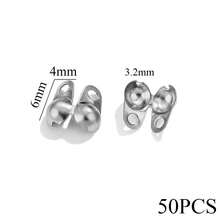 50 chiếc đầu nối kẹp bằng thép không gỉ với kẹp định vị trái/phải, thích hợp để tự làm vòng cổ, vòng tay và phụ kiện trang sức. - Nhiều màu - Xem 11