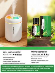 Colorful Gradient Humidifier With LED Light, USB Plug, 6 Essential Oil Options, Quiet Humidification. Suitable For Air-Conditioned Rooms, Bedrooms, Hotels, Offices, Dorms, Bathrooms, Pet Rooms, Yoga Studios. - Mist - View 26