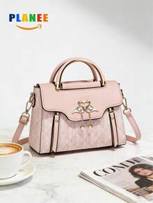 PIANEE Cute Flamingo Decor Mini Bag - Shoulder Crossbody Bag With Printed Pearl Pendant, Detachable Gold Chain Strap, Women Party/Date Gift - Pink - View 5
