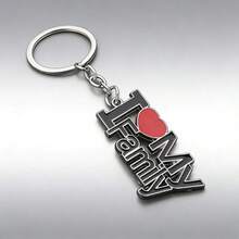 Fashionable Heart-Shaped Letter "I Love Dad/Mom" Keychain, Romantic & Cute, Zinc Alloy Minimalist Versatile Keyring, Charm Accessory, Ideal Gift For Father's Day, Mother's Day, Commemorative Gifts For Mother, Father, Graduation, And Teacher - Multicolor - View 10