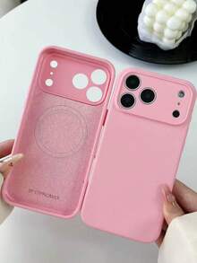 适用于 17 Pro Max、17 Pro、17 Air、17、16 Plus、15、14、13、12 Pro Max 的奢华液态硅胶磁吸手机壳,支持无线充电,触感顺滑。 - 玫瑰粉 - 查看 5