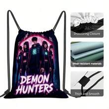 Durable Drawstring Bag Featuring Graphic, With Practical Pockets, Ideal For Gym, Yoga, Travel, And Football - Multicolor - View 8