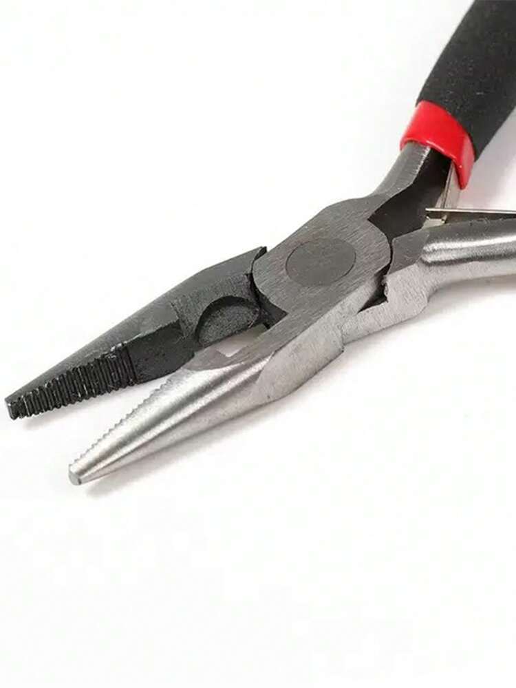 Handmade DIY Jewelry Tools, Flat Nose Pliers With Hanging Rings, Multi-Functional Practical Jewelry Pliers With Serrated Tips - Pliers - View 5
