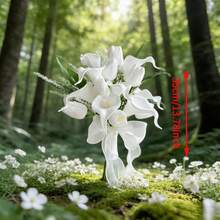 Realistic Touch, Suitable For Bride, Bridesmaid Wedding, White Calla Lily & Tulip Handmade Artificial Bridal Bouquet, Wedding Accessory - White - View 10