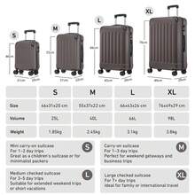 YONSLY 4-Piece Wheeled Suitcase Set With 360° Wheels, Combination Lock, Robust Double Zipper, Mesh Pocket, Soft Rubber Handle, 16/20/24/28 Inch Trolley Suitcase, Hard Shell Carry-On Luggage Set (4-Piece Set, S, M, L & XL) - 棕色 - 查看 2