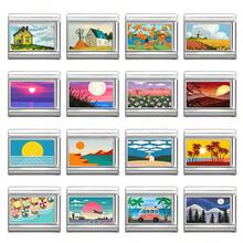 1pc DIY Photo Modular Bracelet, Decorated With Heart, Rainbow, Landscape, Animal, Flower, Eye Elements, Suitable As Party Gift For Friends/Couples, Applicable For Christmas, New Year, Halloween, Valentine's Day, Charming Design, Stainless Steel Jewelry - M294196 M294197 M294319 - View 6