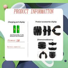AXH EMS臀部肌肉刺激器，健身臀肌、腹部、手臂和腿部训练器，配有凝胶垫，身体按摩器 - 黑色 - 查看 9