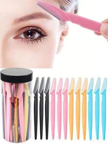 1/6/12/24pcs Eyebrow & Facial Hair Removal Razor Set, Women Face Shaver, Eyebrow Trimmer, Exfoliating And Refreshing Skin - One Size - View 1