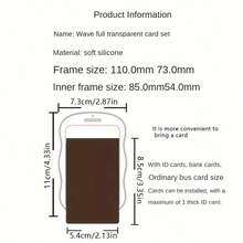 1 Set Wave-Shaped Card Holder Soft Plastic Card Sleeves With Lanyard, Portable Student/Office Supplies - Wave Shape - View 4