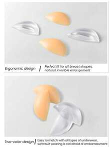 1对/2对硅胶胸垫内衣衬垫，小胸聚拢扁平胸部使其看起来更大，防水假胸垫，泳衣比基尼文胸内置隐形胸垫 - 彩色 - 查看 5