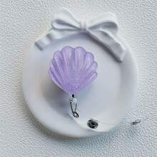 3D Shell Pattern Retractable ID Badge Lanyard, Versatile For Students And Office Use - Shell - View 8