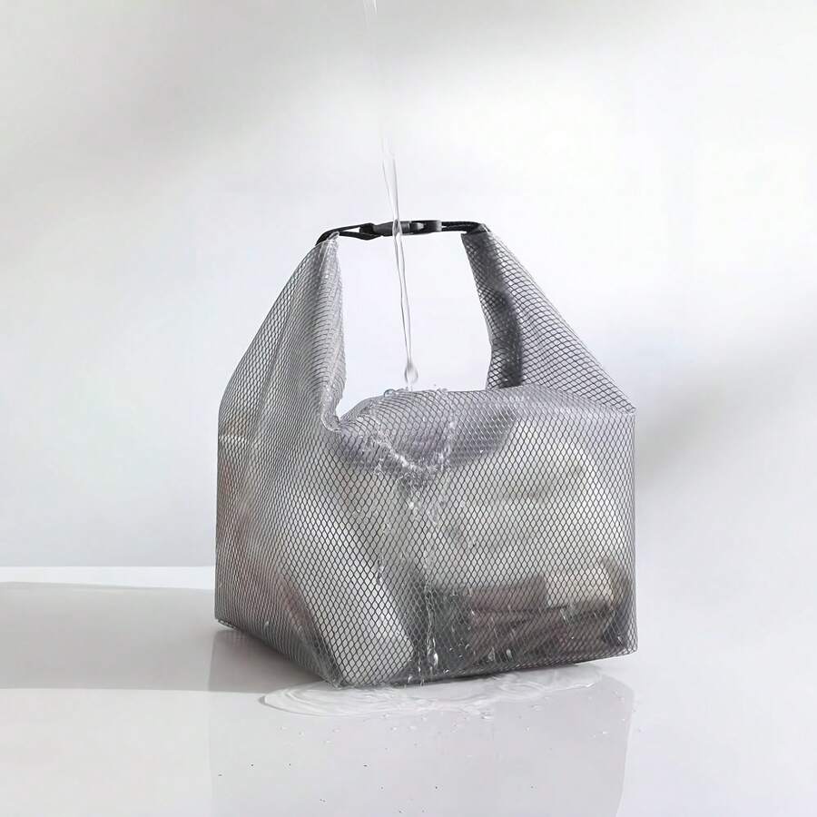 1pc Waterproof Large Capacity Drawstring Bag, Unisex Outdoor Travel Toiletry Pouch, Spacious Swimwear Storage Bag, Foldable & Adjustable Size, Designed For Wet & Dry Separation