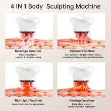 4-In-1 Body Shaping Device - Lymphatic Drainage Massager, With 4 Adjustable Functions: Heating, Cupping, Red Light Therapy, And Massage, Suitable For Abdomen, Waist, Arms, Legs, And Face. - White - View 4