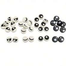 MIGUBA 40个1x1圆形睫毛图案创意积木，MOC儿童玩具积木配件，兼容98138 - 彩色 - 查看 2