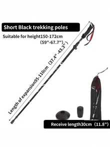 7075铝合金折叠登山杖，高度可调节，轻便防滑，适合徒步和越野跑，男女通用 - 彩色 - 查看 6