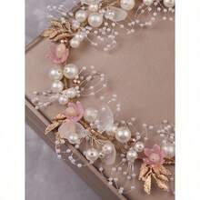 1pc Korean Style Delicate Hair Band Crown Headband For Daily Wear And Wedding Party, Forest Design - trắng - Xem 3