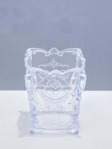 1 pieza Soporte transparente de acrílico para brochas de maquillaje, con decoración de patrón de mariposa, caja de almacenamiento de escritorio para cosméticos y herramientas de uñas - multicolor - Ver 10