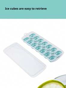 14-Cavity Silicone Ice Cube Tray With Lid, Ice Cube Mold, Freezer Storage Box - Multicolor - View 8