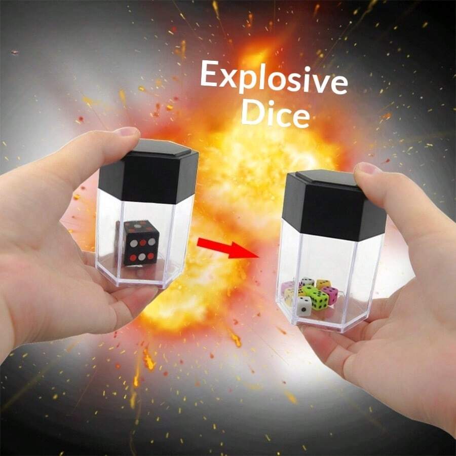 Large Colorful Exploding Dice - 1 To 8 Explosion Dice Magic Toy, Party Game Stress Relief Magic Prop, Easter/Halloween Gift