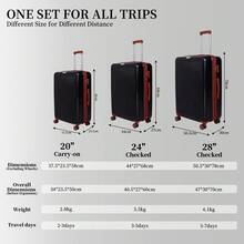 YSTYLE Luggage Sets 5 Piece,Expandable Hardshell Suitcase Set, Travel Suitcases With Durable Spinner Wheels And TSA Lock - Dark Brown - View 8