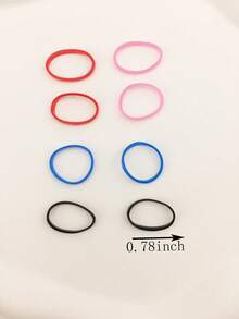 500pcs New Disposable Hair Ties, Hair Elastics, Hair Bands, Hair Accessories - Multicolor - View 7