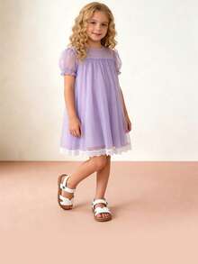 1 Pair Beige Children's Sandals, Girls' Summer Sandals, Open Toe Flat Sandals, Fashionable White Hollow Double Strap Hook And Loop Style, Suitable For Banquets, Gatherings, Parties, Weddings, Vacations - Beige - View 7