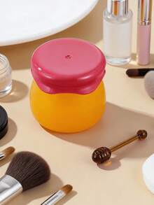 1/3个6克空唇部护理容器，可爱润唇膏罐带勺，塑料唇彩罐，多用途，可用于唇膜、口红和DIY项目 - 彩色 - 查看 1