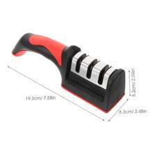 Multi-Functional Professional Knife Sharpener Suitable For Serrated And Straight Knives - Black and Red - View 2