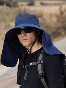 1/2/5pcs Men's Summer Detachable Shawl Outdoor Quick-Dry Waterproof Bucket Hat, Sun Protection Hat For Fishing, Hiking, Hunting, Breathable,Beach,Holiday - A - View 2