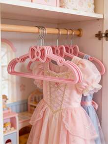 10pcs Pink Butterfly Shaped Plastic Hangers, Creative Student Dorm Clothes Drying Rack, Cute Non-Slip Clothing Hanger - Multicolor - View 4