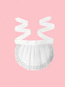 1pc Fashionable Black & White Lolita Style Maid Apron - Polyester Cute Kitchen Cooking Apron For Women, Household Cooking Supplies, Cleaning Protective Apron, Cute Princess Style Apron, Apron, Daily Bib, Half Apron - A - View 1