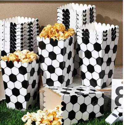 足球主题运动派对爆米花盒，派对装饰用品