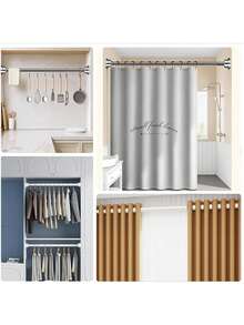 Barra de cortina de acero inoxidable extra larga, barra de cortina de ducha, barra de cortina, barra colgante de armario, barra extensible, barra de secado de ropa, barra colgante, soporte, barra de almacenamiento de utensilios de cocina, barra de cortina, longitud ajustable, barra de cortina de ducha, estante extensible para zapatos de gabinete de cocina y baño - Poste telescópico multifuncional de acero inoxidable - plateado - Ver 11