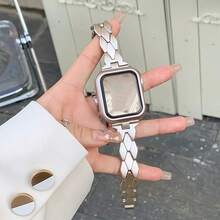 1pc Women's New Starlight Metal Bracelet, Compatible With Apple Watch Band 44mm, 40mm, 45mm, 41mm, 42mm, 46mm, 38mm, Ultra 2, 49mm, Fashion Simple Women's Watch Band, Suitable For IWatchSeries 11, 10, 9, 8, 7, SE, 6, 5, 4, 3, 2, 1. Fashion Watch Band, Smartwatch Band, Compatible With Apple Watch Band, Bracelet Band, Smartwatch Band, Watch Band, Smartwatch Band - Starlight - View 5